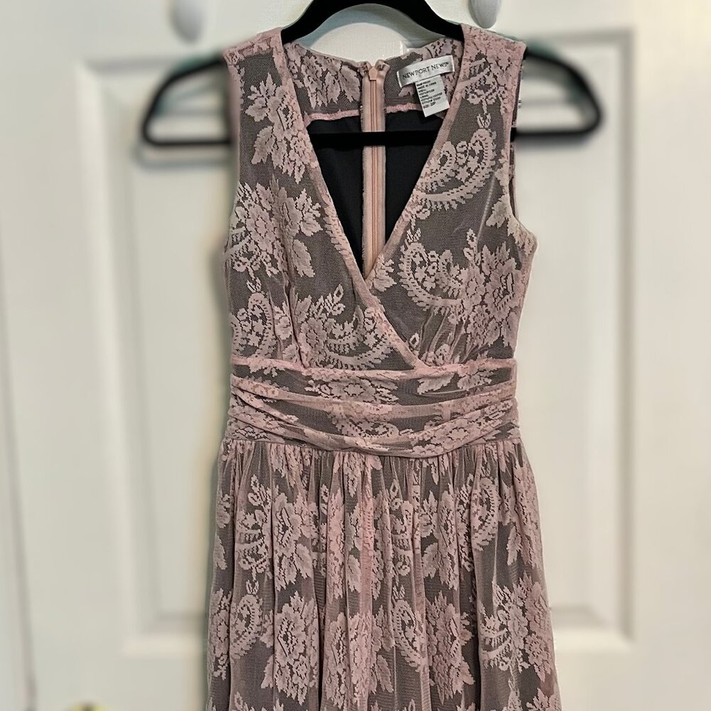Vintage Newport News Pink Lace Dress Size 2P